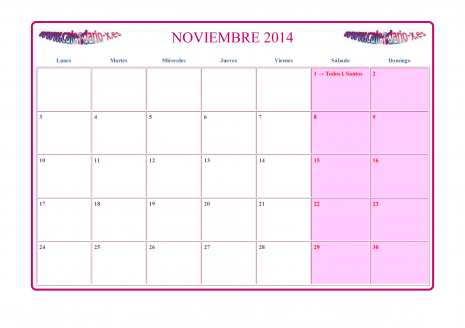Calendario Noviembre 2014
