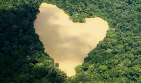 corazon Lago en la selva del Amazonas, Brasil