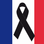 Descargar bandera de Francia de luto gratis: Lazos de duelos